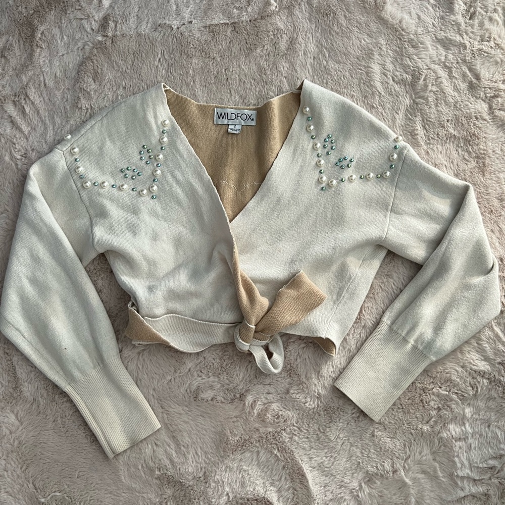 Wildfox beaded cropped sweater